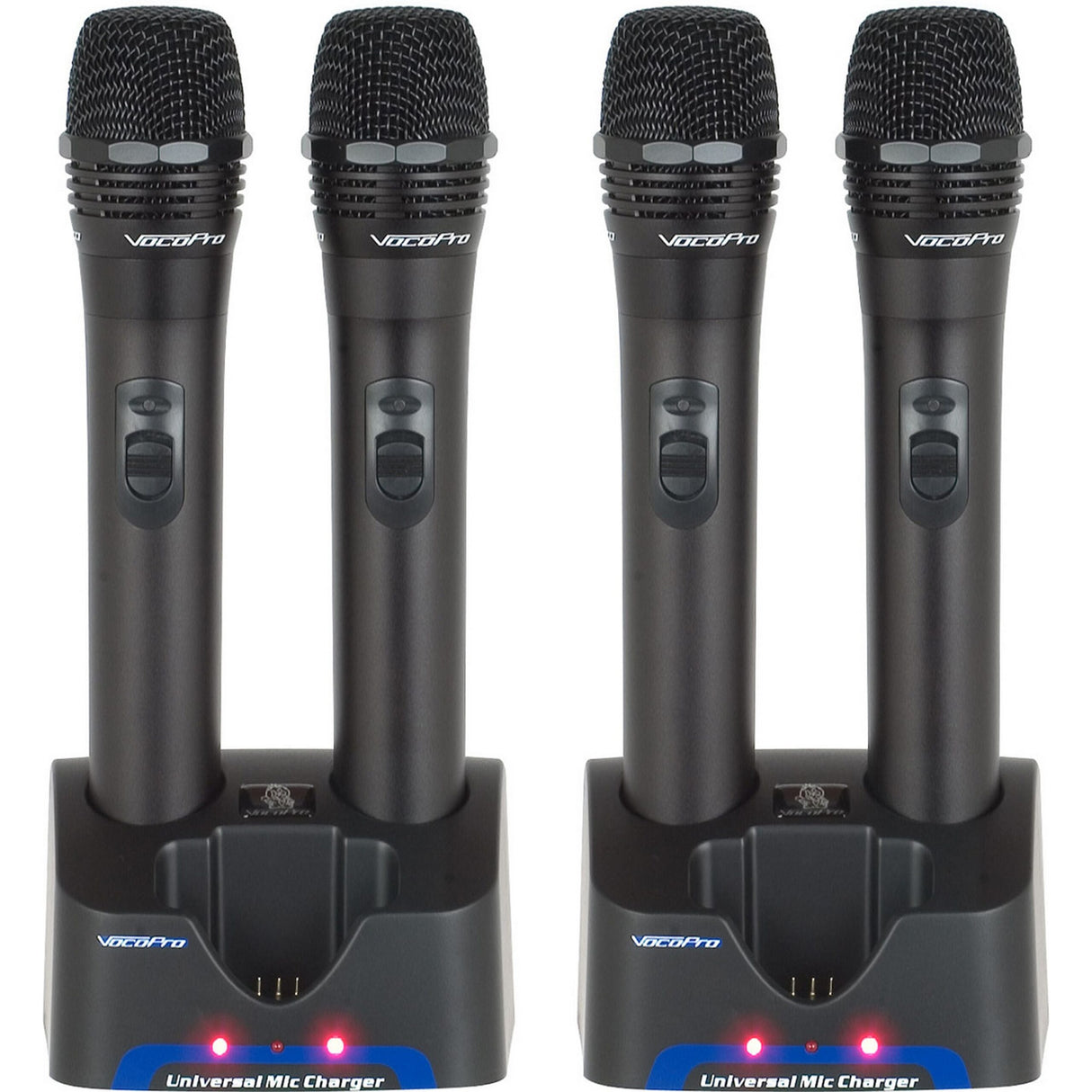 VocoPro UHF-5805 Professional Rechargeable 4-Channel UHF Wireless Microphone System, Frequency 10
