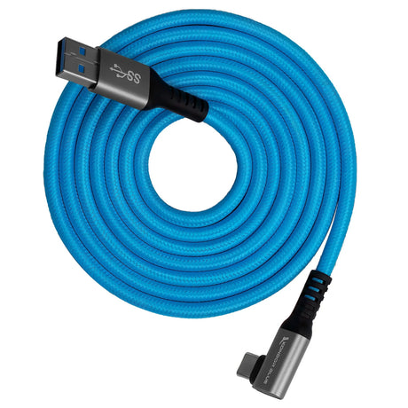 Kondor Blue 10-Foot USB-A to Right Angle USB-C Cable