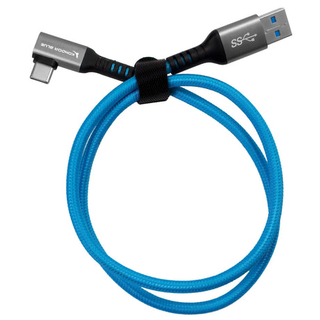 Kondor Blue 5-Foot USB-A to Right Angle USB-C Cable