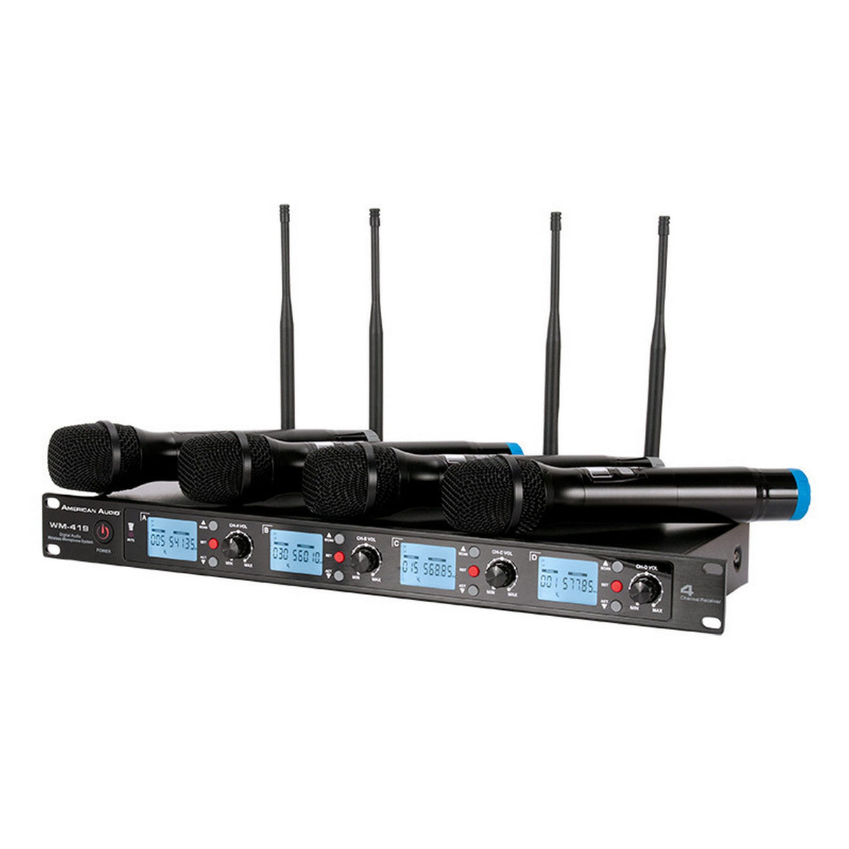 American Audio WM-419 4-Channel UHF Wireless Handheld Microphone System