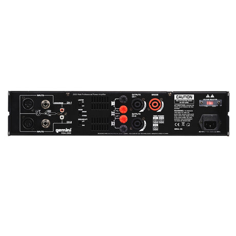 Gemini XGA-2000 2000Watt Peak Professional Power Amplifier