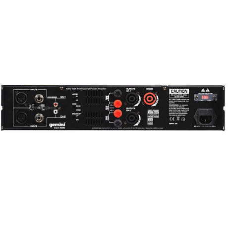 Gemini XGA-4000 4000Watt Peak Professional Power Amplifier