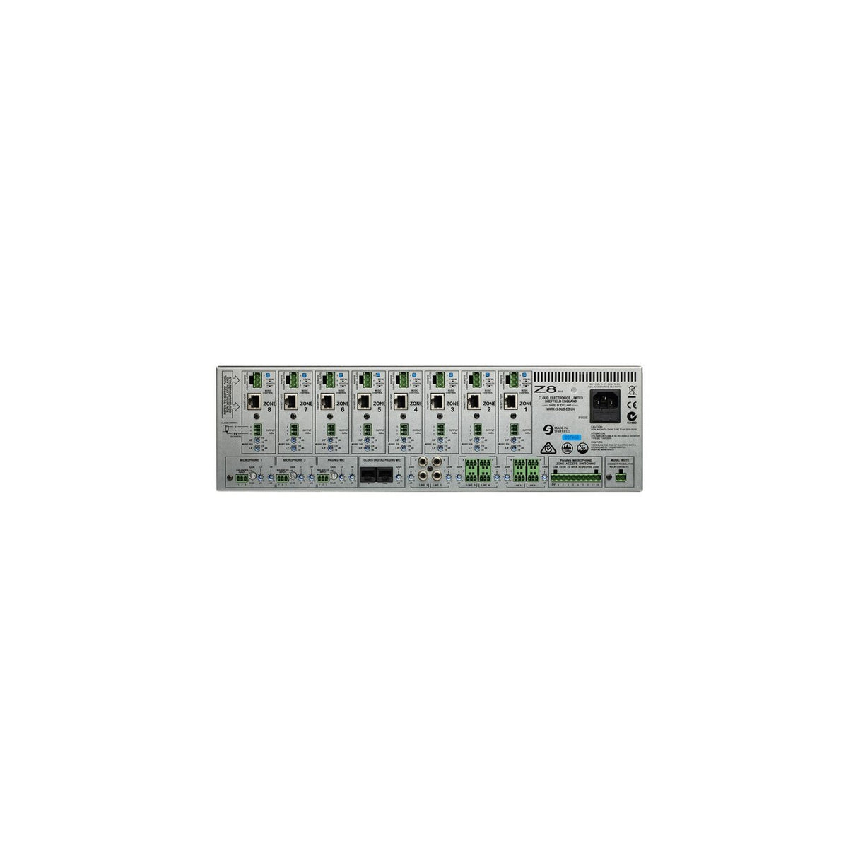 Cloud Electronics Z8MK4 8 Zone Mixer with Paging Interface