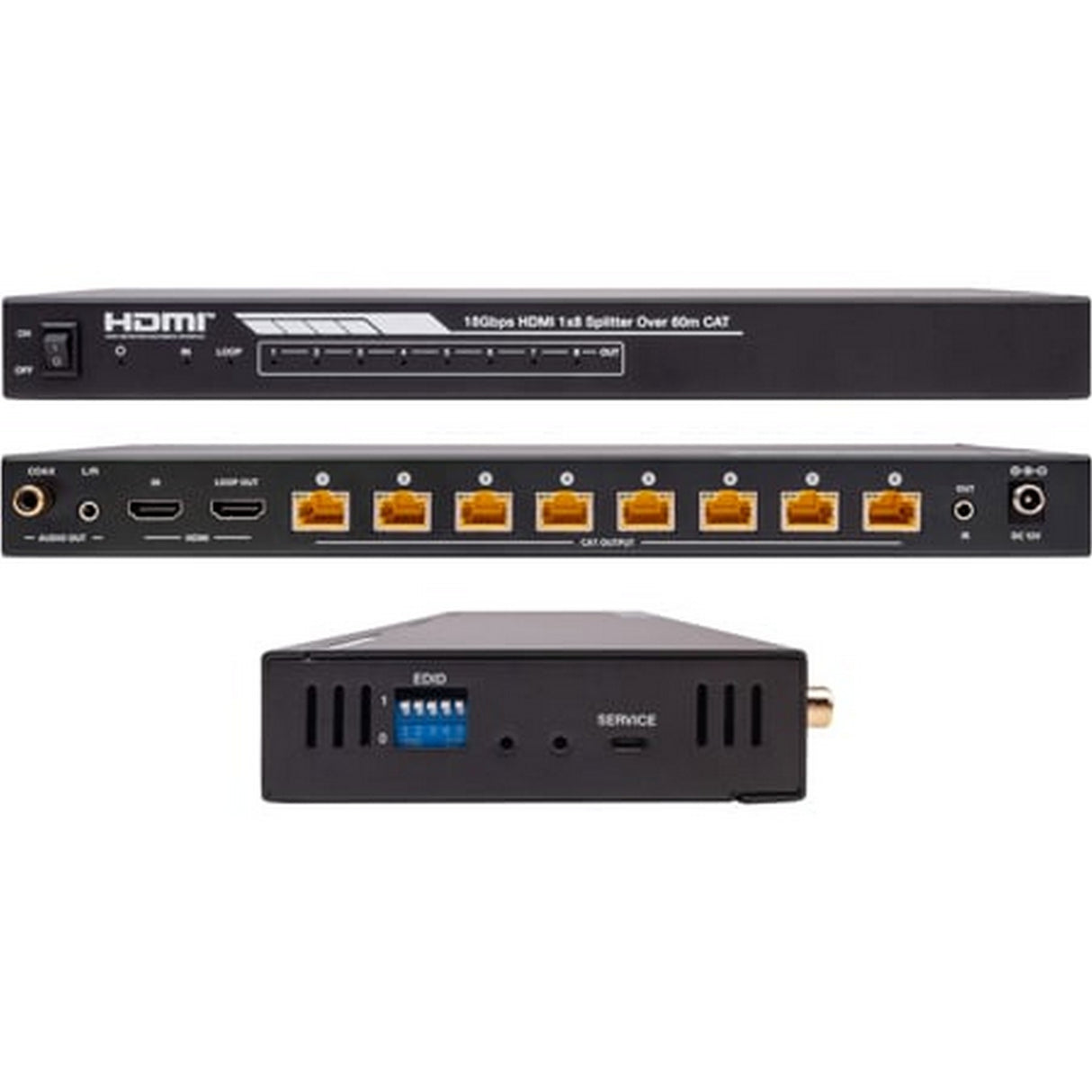 Ocean Matrix 4K 60Hz HDMI 1x8 Splitter with Extender