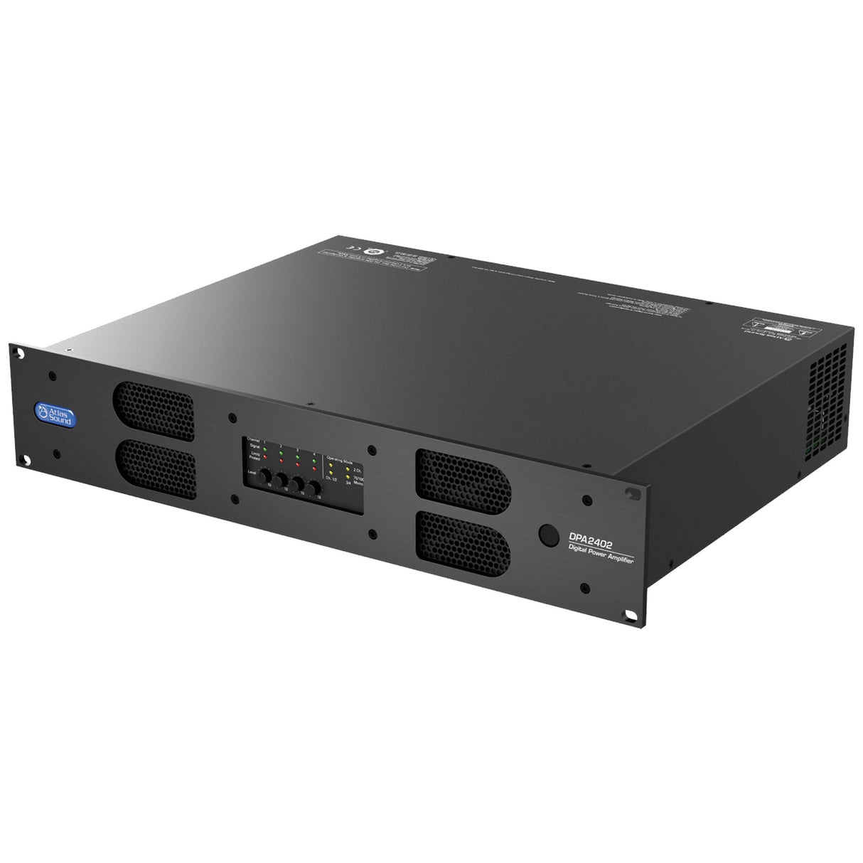 AtlasIED DPA2402 2400W Networkable Multi-Channel Power Amplifier with Optional Dante Network Audio