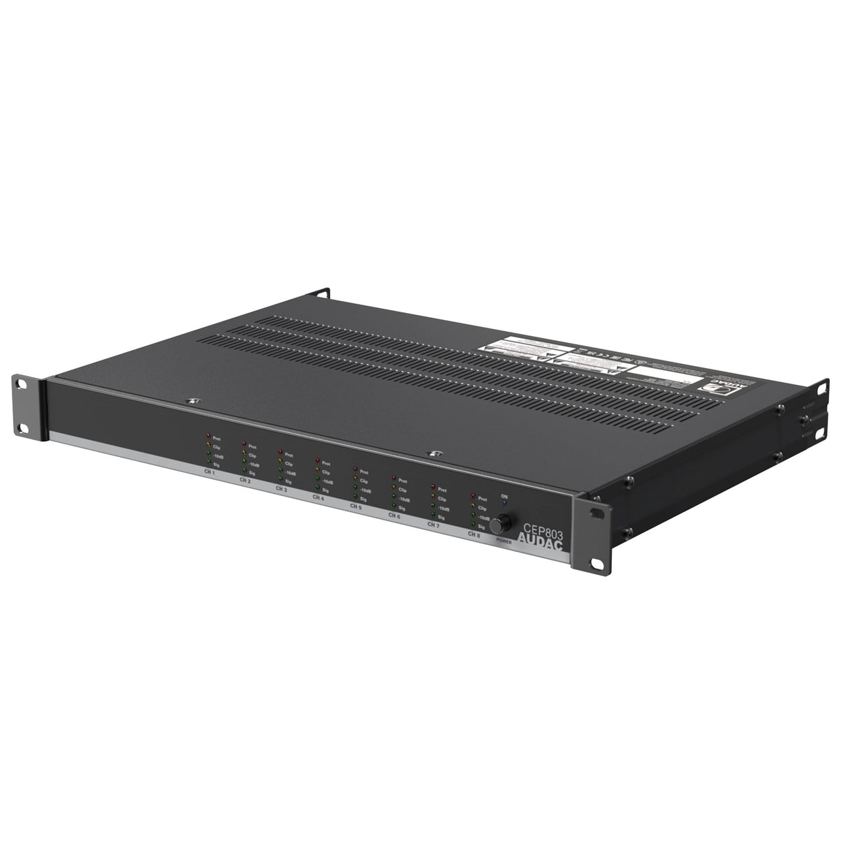 Audac CEP803 8 x 30W Octo-Channel 4 Ohm Energy-Efficient Amplifier 70/100V