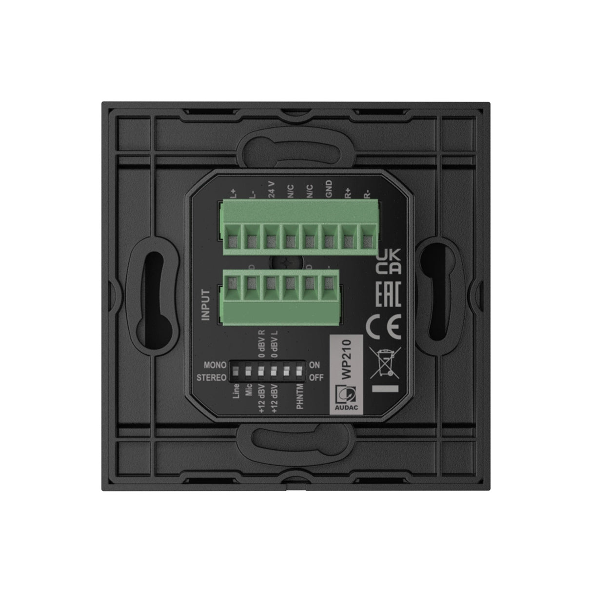 Audac WP210 Universal Wall Panel with Microphone and Line Input 80 x 80 mm