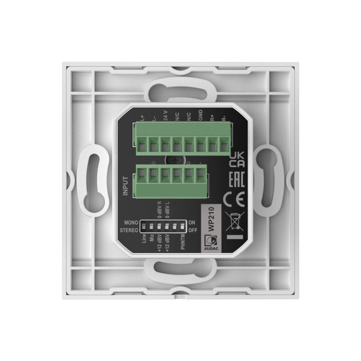 Audac WP210 Universal Wall Panel with Microphone and Line Input 80 x 80 mm