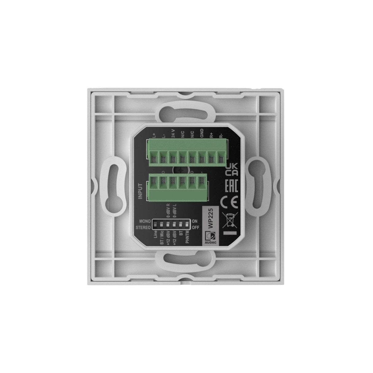 Audac WP225 Universal Wall Panel with Microphone Line and Bluetooth Receiver 80 x 80 mm