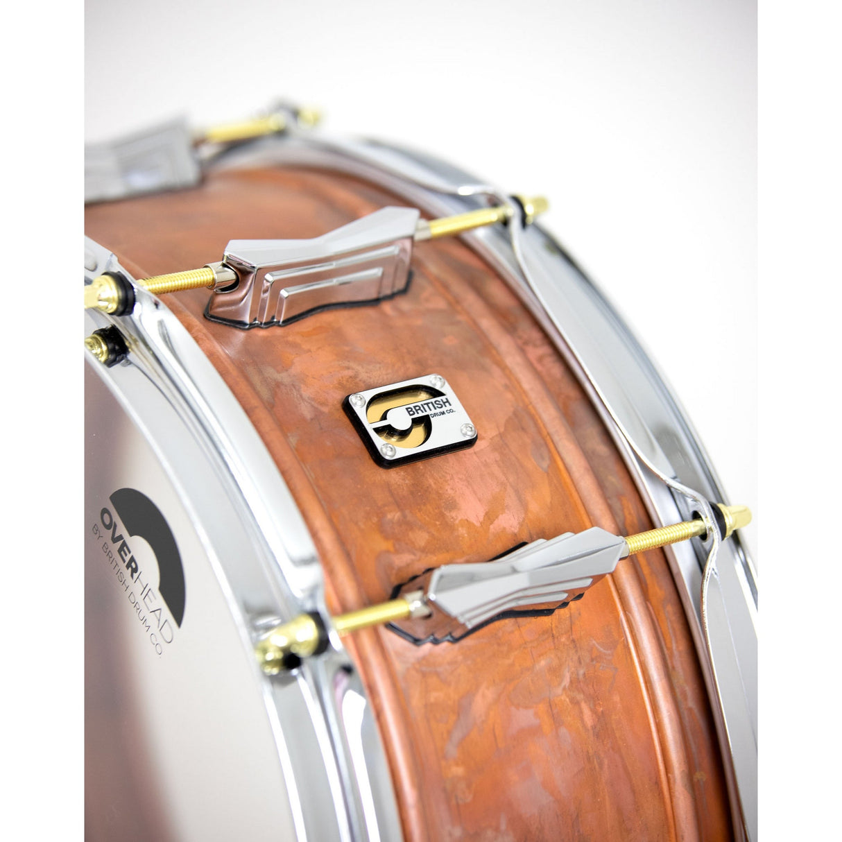 British Drum Co FB-14-60-SN Firebird Series 14x6-Inch Snare Drum, Copper Over Brass Finish