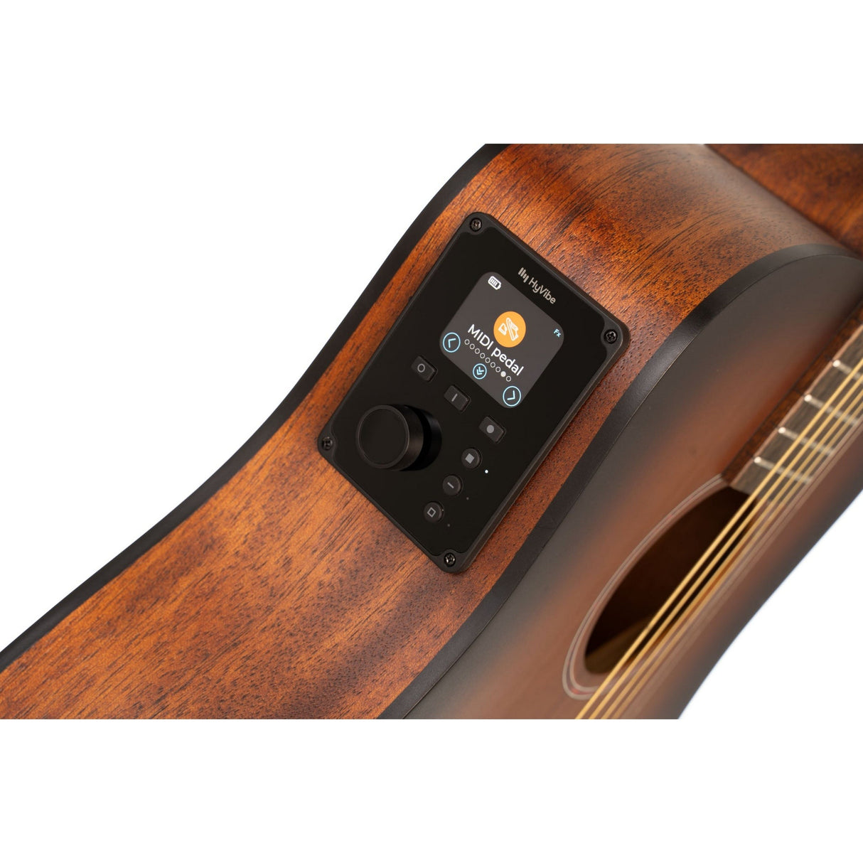 Cort Earth GO HyVibe Acoustic Electric Guitar Open Pore Brown Burst