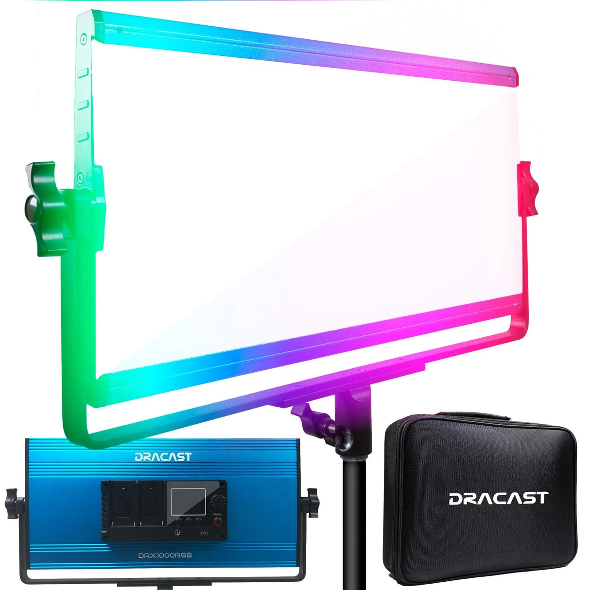 Dracast DRX31000RGB X Series LED1000 RGB and Bi-Color LED 3 Light Kit with Injection Molded Travel Case