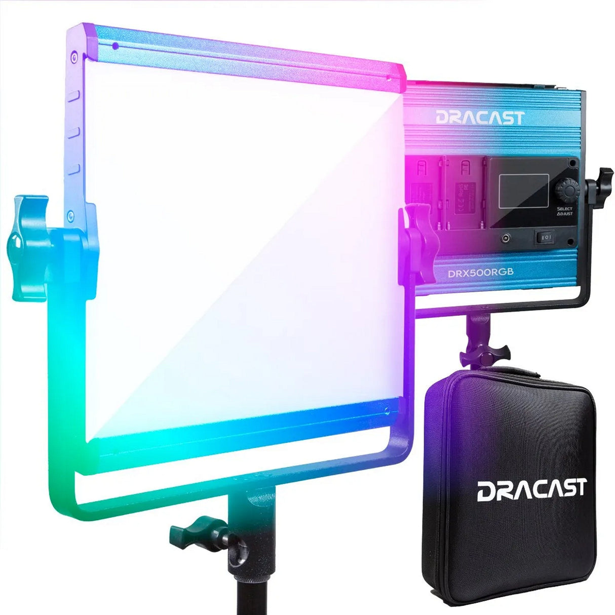 Dracast DRX3500RGBH LED500 X Series RGB and Bi-Color LED 3 Light Kit with Injection Molded Travel Case