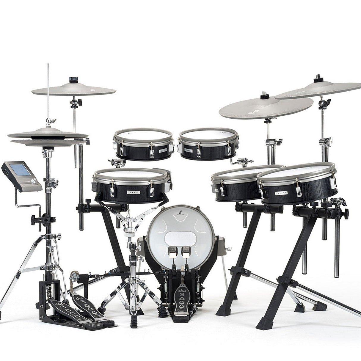 EFNOTE 3X Acoustic Designed Electronic Drum Set, Black Oak Wrap Finish