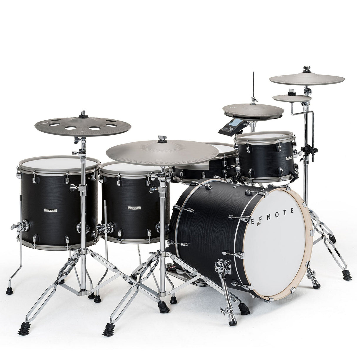EFNOTE 7X Acoustic Designed Electronic Drum Set, Black Oak Wrap Finish