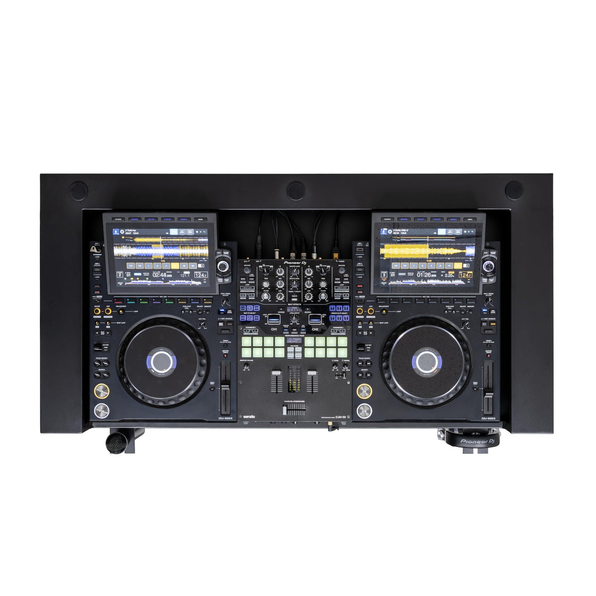 Headliner HL30000 Malibu Portable DJ Booth with Padded Bags, Black