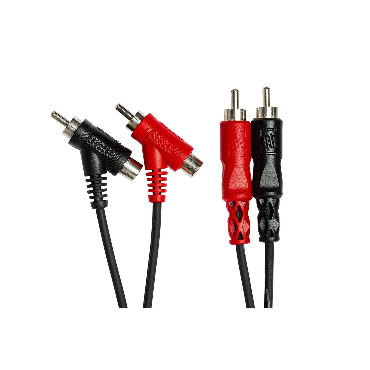 Hosa CRA-201PB Dual RCA to Dual Piggyback RCA Stereo Interconnect Cable 1-Meter