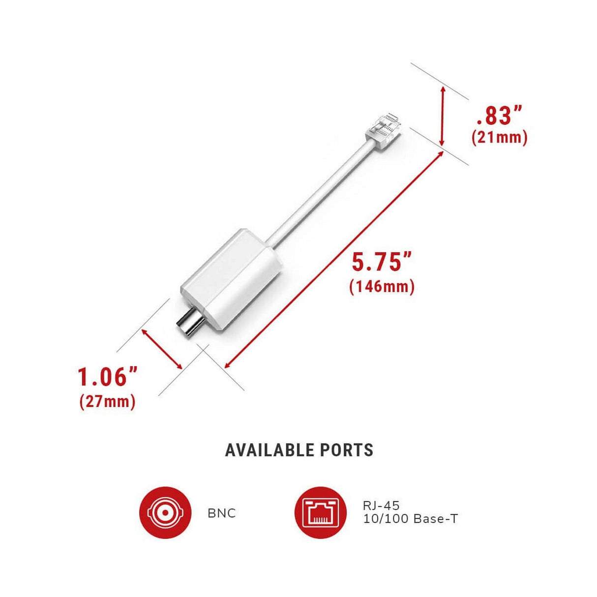IC Realtime IVB-EOC-102 Ethernet-over-COAX Passive Converters Pair