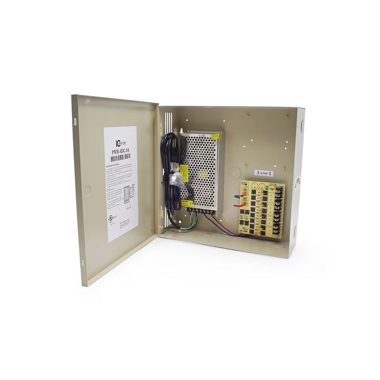 IC Realtime PWR-4DC-8A High-Quality 12VDC Power Supply for CCTV Applications