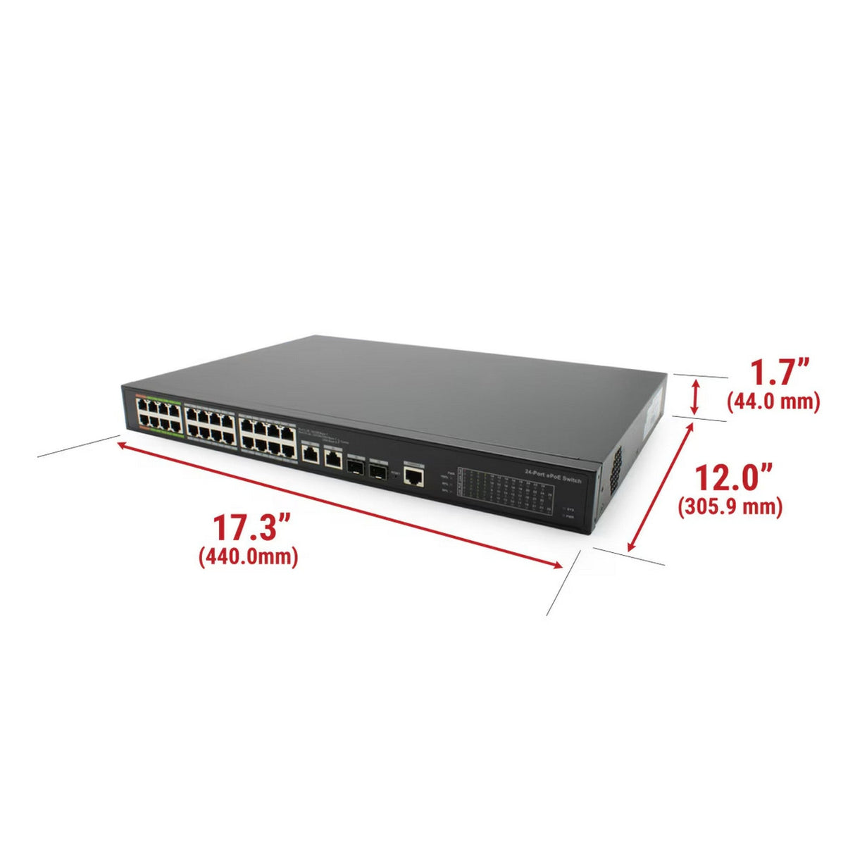 IC Realtime PWR-EPOE-24-V2 24 Port Full Gigabit ePoE Switch 360W Max
