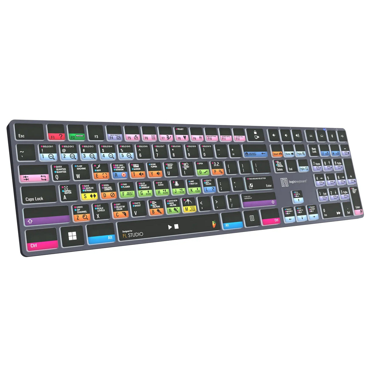Logickeyboard TITAN Wireless Backlit Keyboard for FL Studio US Windows