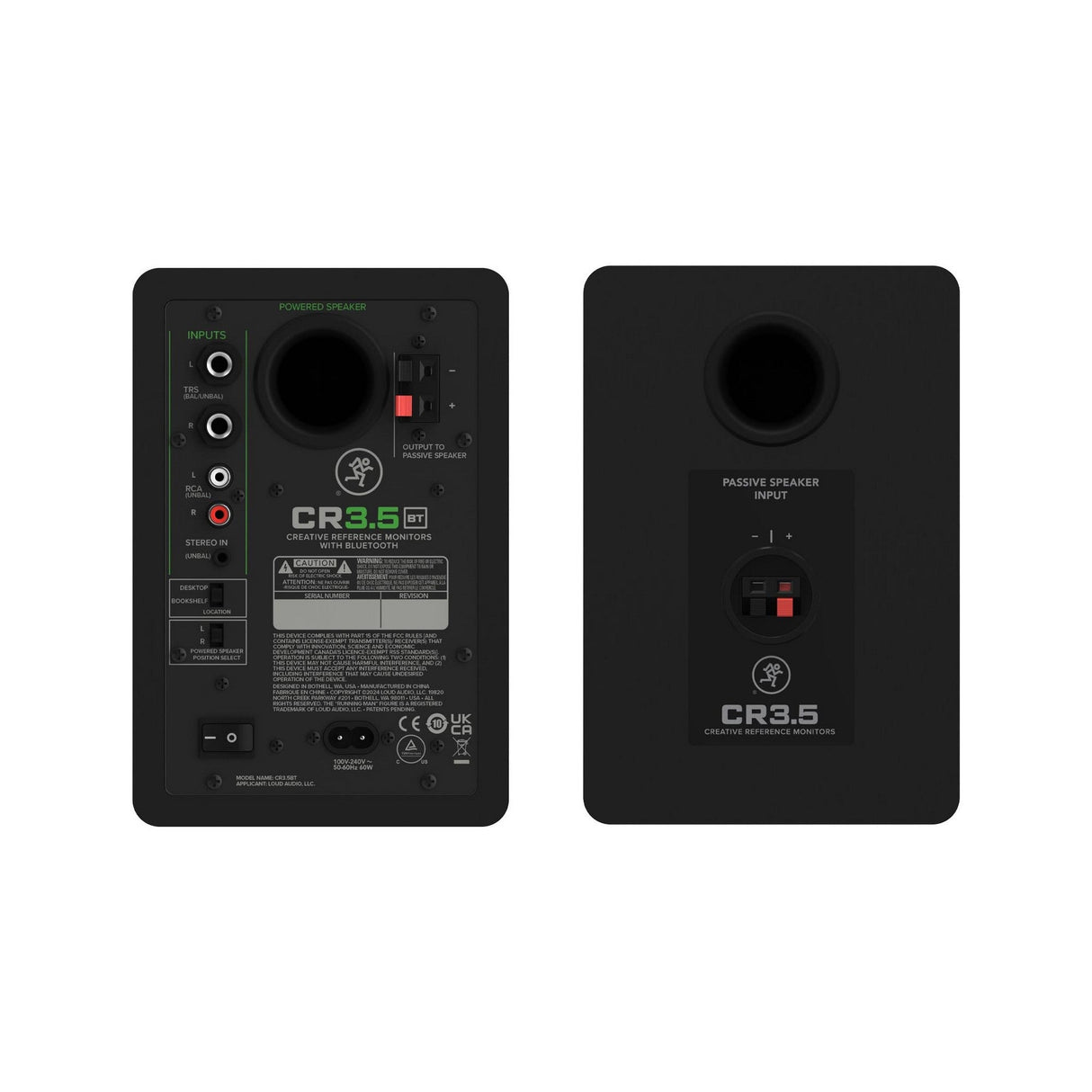 Mackie CR3.5BT 3.5-Inch Powered Bluetooth Studio Monitors with Tone Control Gen 3 Pair