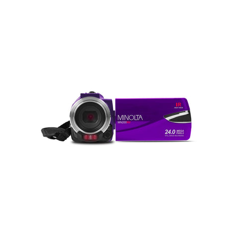 Minolta MN200NV 1080p HD 24 MP Night Vision Digital Camcorder with WiFi Purple