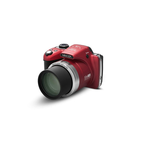 Minolta MN53Z 16 MP HD Bridge Digital Camera with 53x Optical Zoom Red