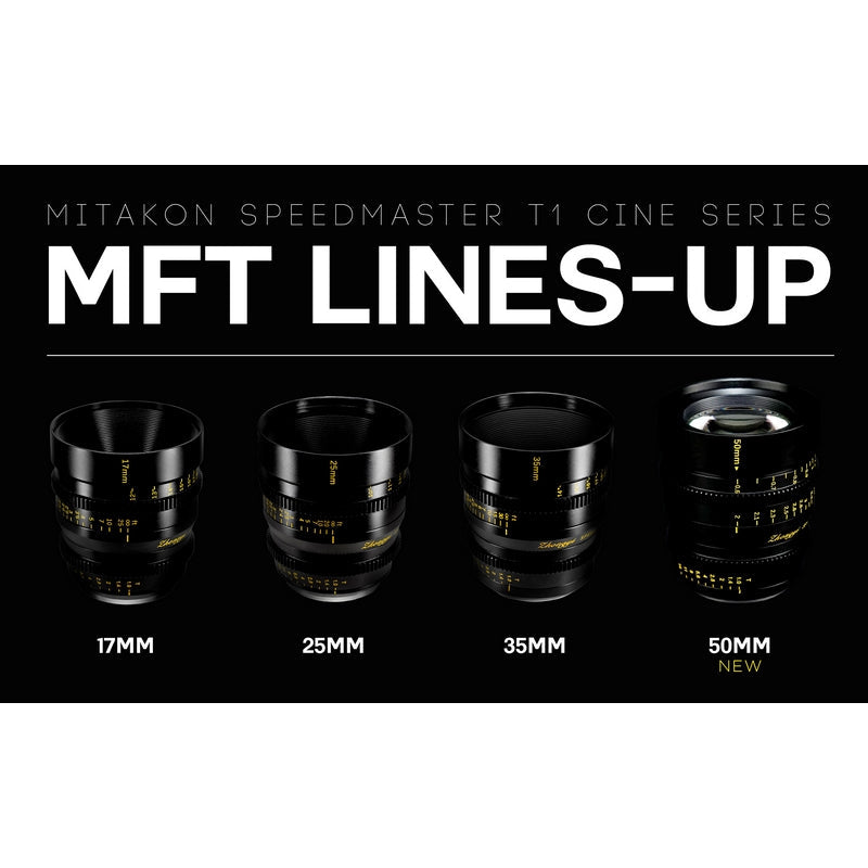 Mitakon MTK17253550MT1MFT Speedmaster T1.0 MFT Cine Lens Bundle with 17mm 25mm 35mm 50mm