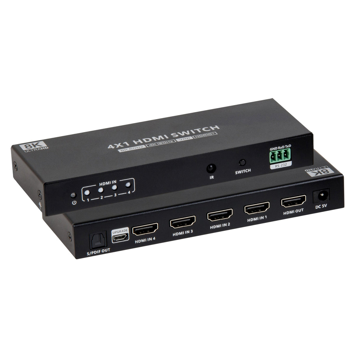 MuxLab 500513 HDMI 2.1 48Gbps 4x1 Switch with Audio De-Embedder