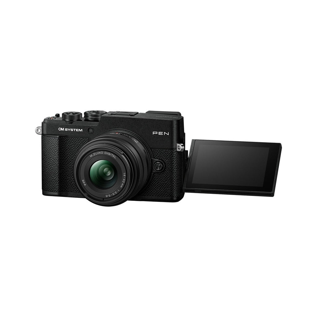 OM System PEN Mirrorless Camera with 14-42mm F3.5-5.6 III Lens, Black