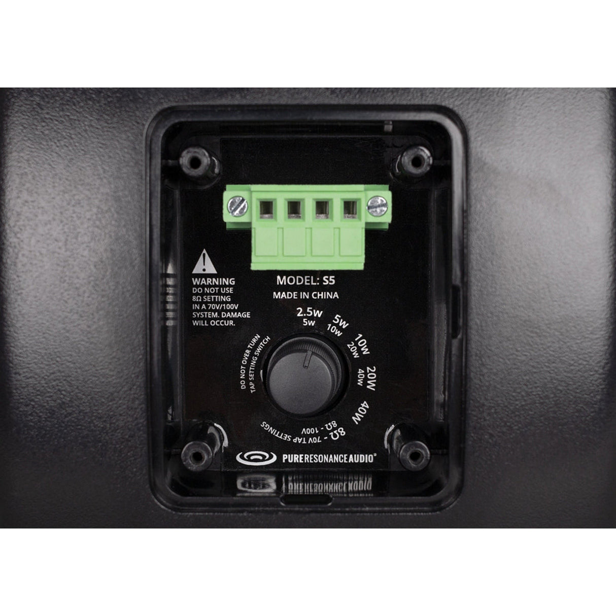 Pure Resonance Audio Paging Sound System with (6) S5 Indoor/Outdoor Surface Mount Speakers, RMA350BT Rack Mount Bluetooth Mixer Amplifier, and PTT1 Push-to-Talk Microphone