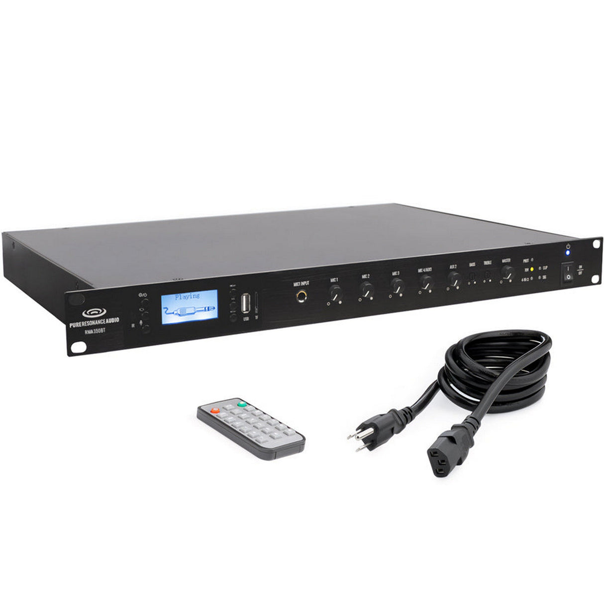 Pure Resonance Audio RMA350BT 5-Channel 350W Rack Mount Mixer Amplifier with Bluetooth