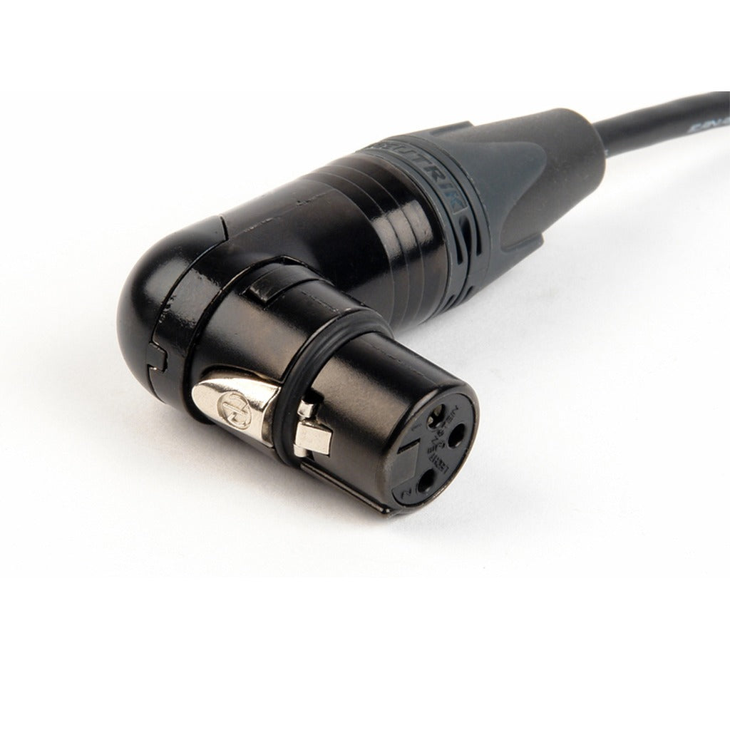 Remote Audio CAXJ12RT XLR Jumper Cable XLR3F Right-Angle to XLR3M 12 in