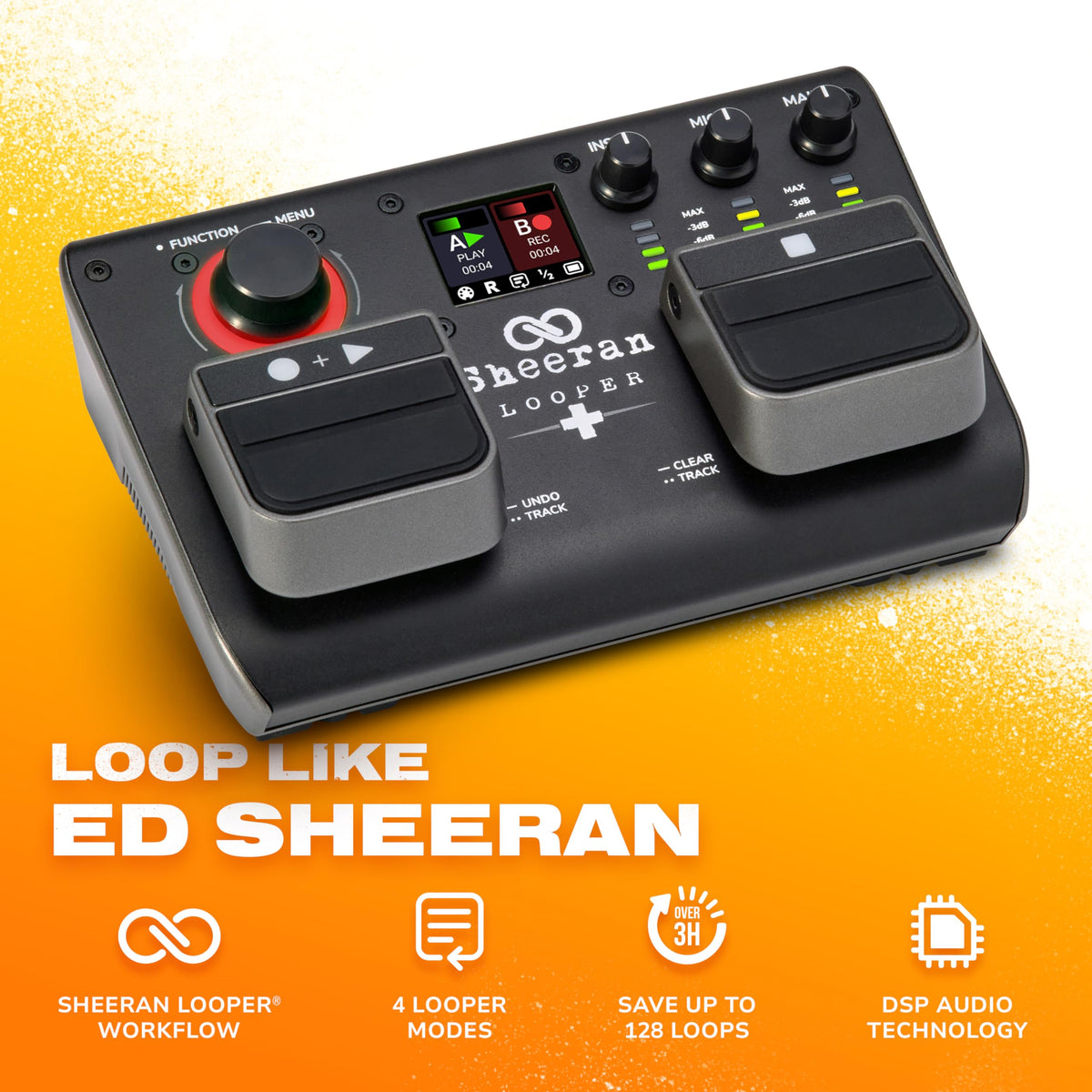 Sheeran Looper+ Dual-Track Looper Pedal with 4 Loop Modes and USB Audio