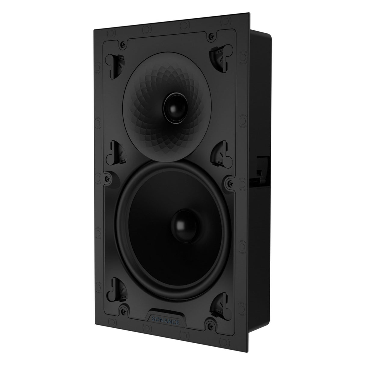 Sonance VX82 8-Inch Rectangle In-Wall Speaker with White Micro Trim Grille Pair