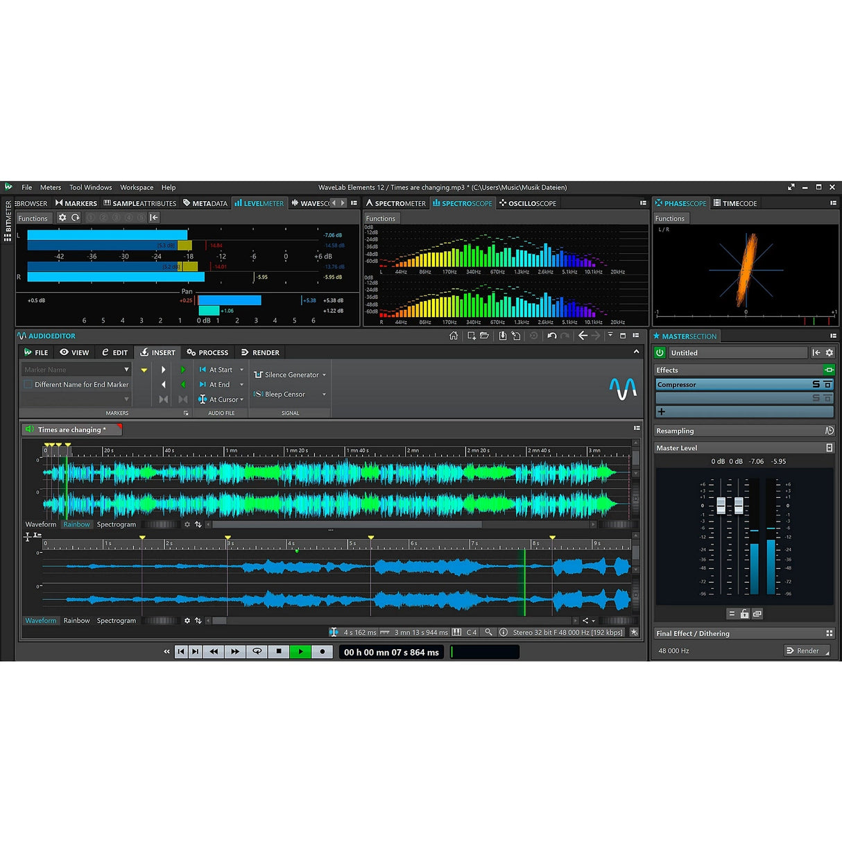 Steinberg DAC WaveLab Pro 12 Professional Audio Editing and Mastering Software