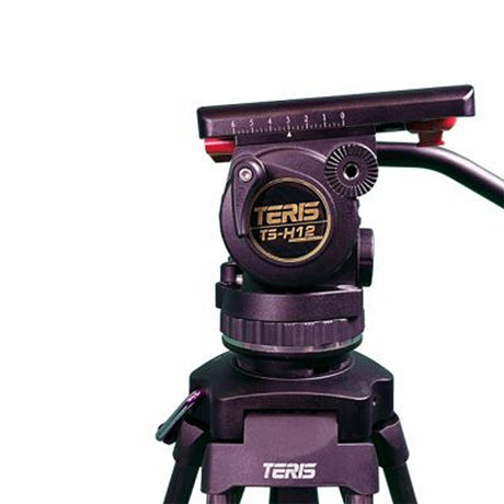 Teris TS-H12CF-Q 2-Stage Carbon Fiber Tripod System with 100mm Flat Base Fluid Head