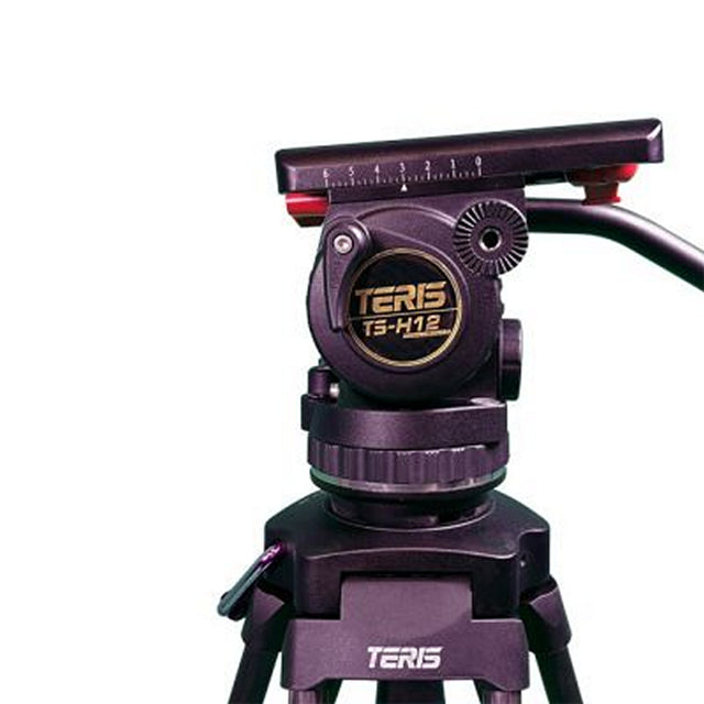 Teris TS-H12CF-Q 2-Stage Carbon Fiber Tripod System with 100mm Flat Base Fluid Head