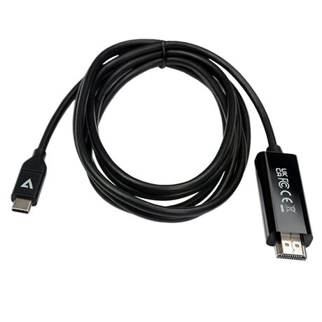 V7 V7UCHDMI-2M USB-C Male to HDMI 2.0 Male 21.6 Gbps 4K UHD Cable 6.6-Foot