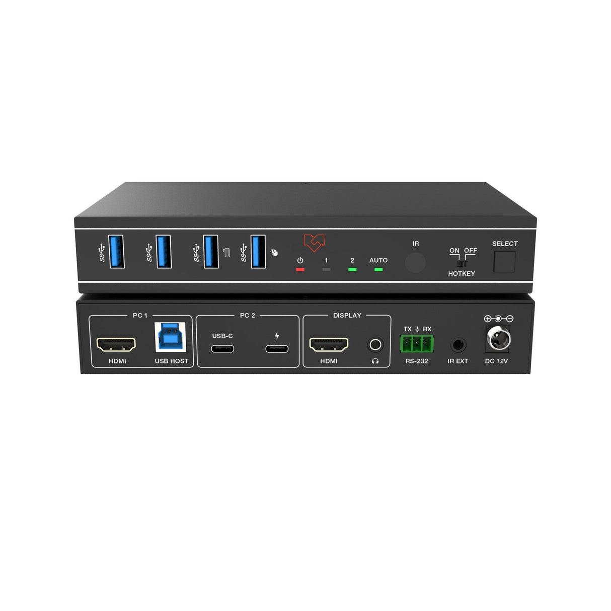 VigilLink 2-Port 4K HDMI and USB-C KVM Switch