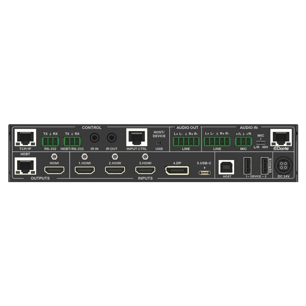 VigilLink 5x1 Presentation Switcher with HDBaseT Output 18Gbps