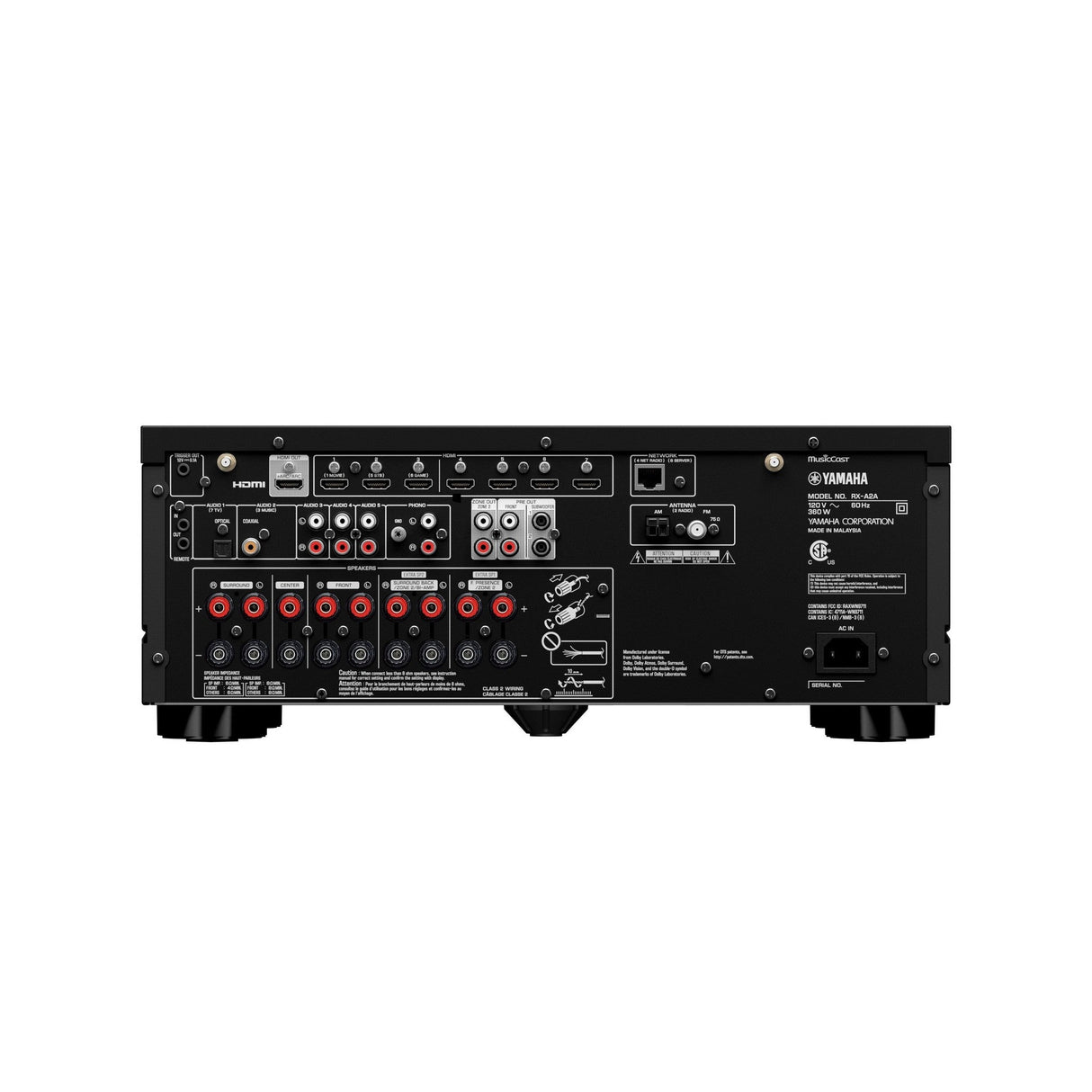 Yamaha RX-A2A 7.2-Channel AVENTAGE 8K HDMI AV Receiver with MusicCast
