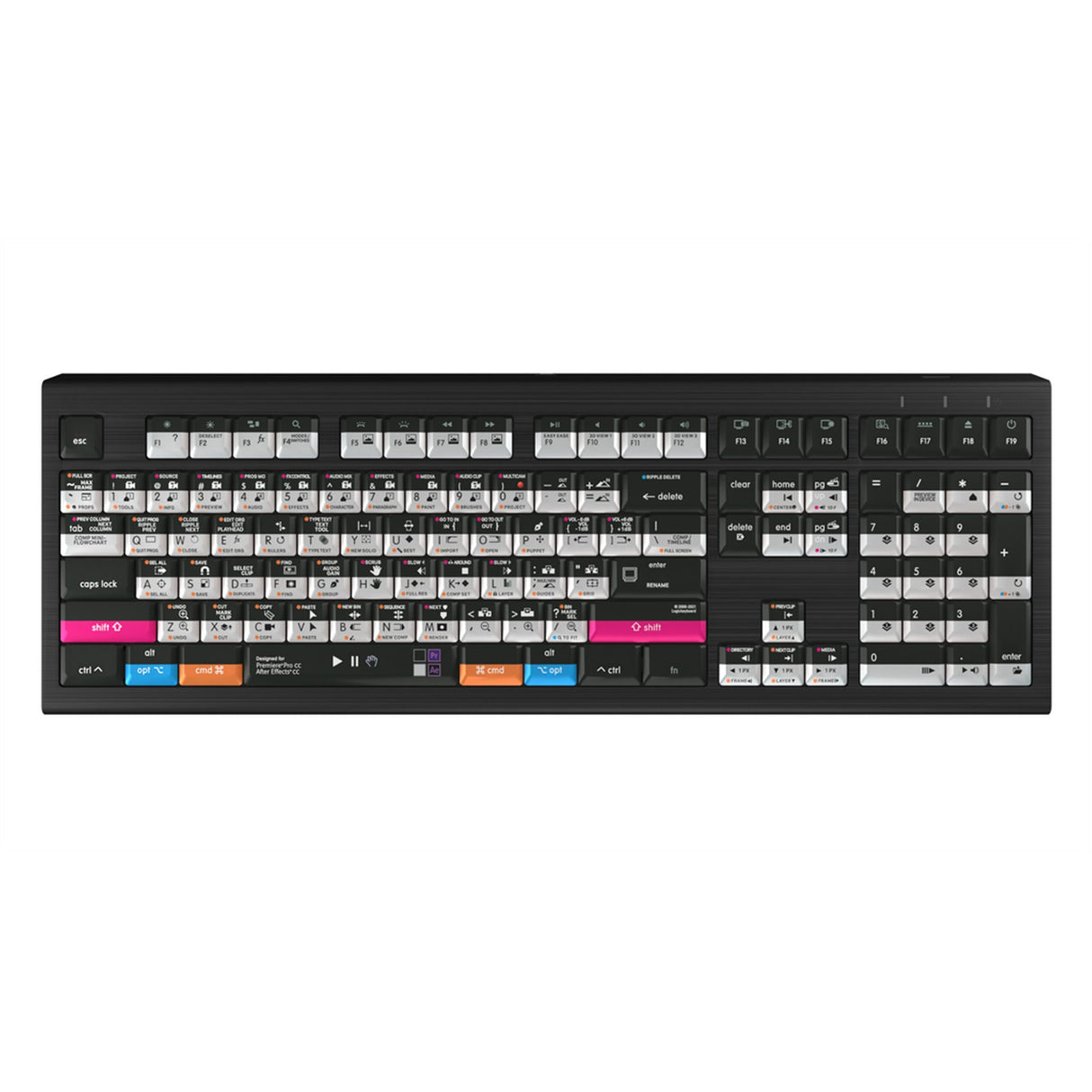 Logickeyboard Adobe Filmmaker Pr + Ae Astra 2 MAC Backlit Shortcut Keyboard