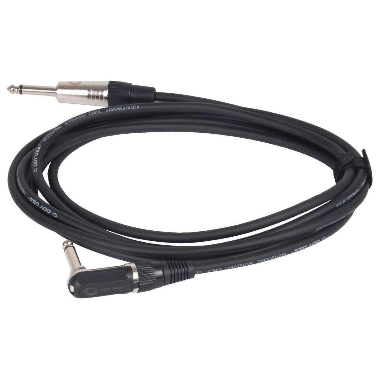 Odyssey 1/4-Inch to 1/4-Inch Angle Instrument Cable 3-Feet