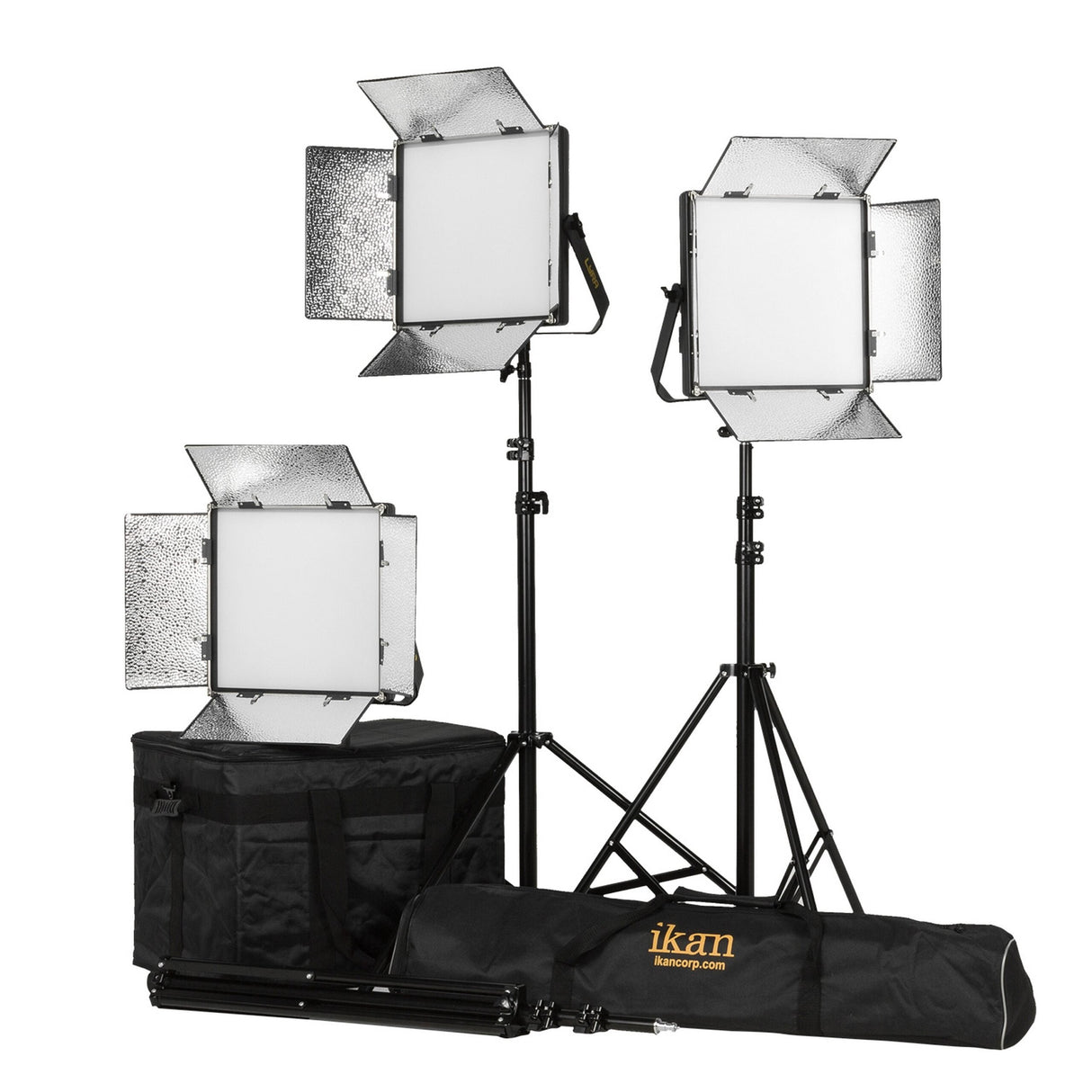 Ikan LB10-3PT-KIT Lyra 1 x 1 Bi-Color 3200K-5600K 3-Point Soft Panel LED Light Kit