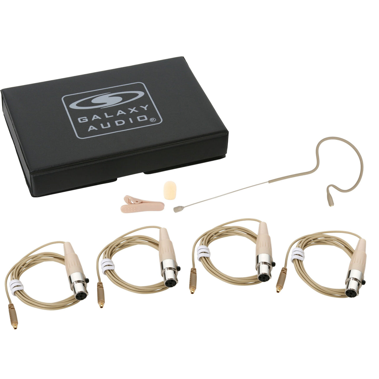 Galaxy Audio ESM4-OBG-4GAL Omnidirectional Single-Ear Headset Microphone with Galaxy Audio/AKG Connector Cables Beige