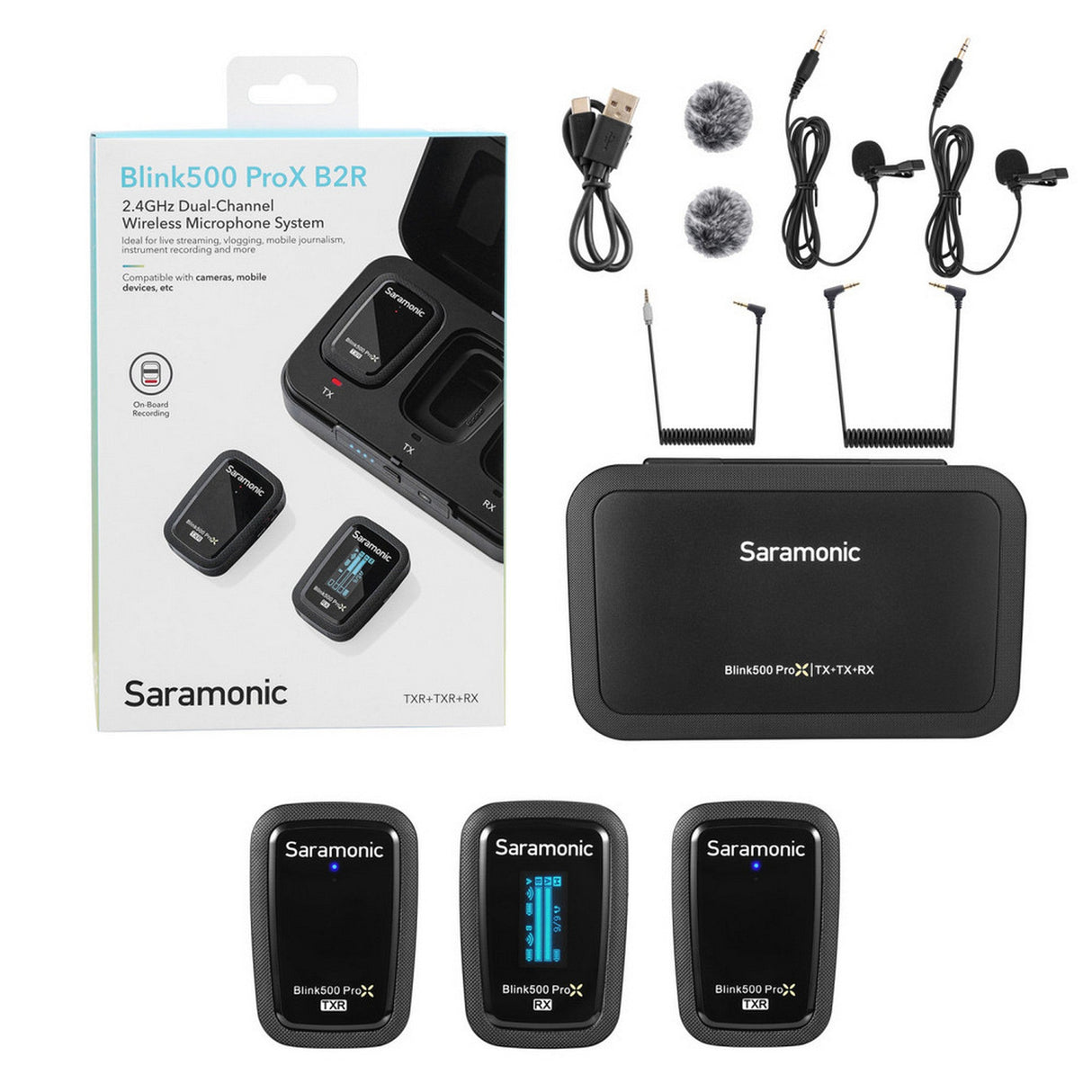 Saramonic Blink 500 ProX B2R 2-Person Wireless Clip-On Microphone System w/On-Board Recording Lavaliers