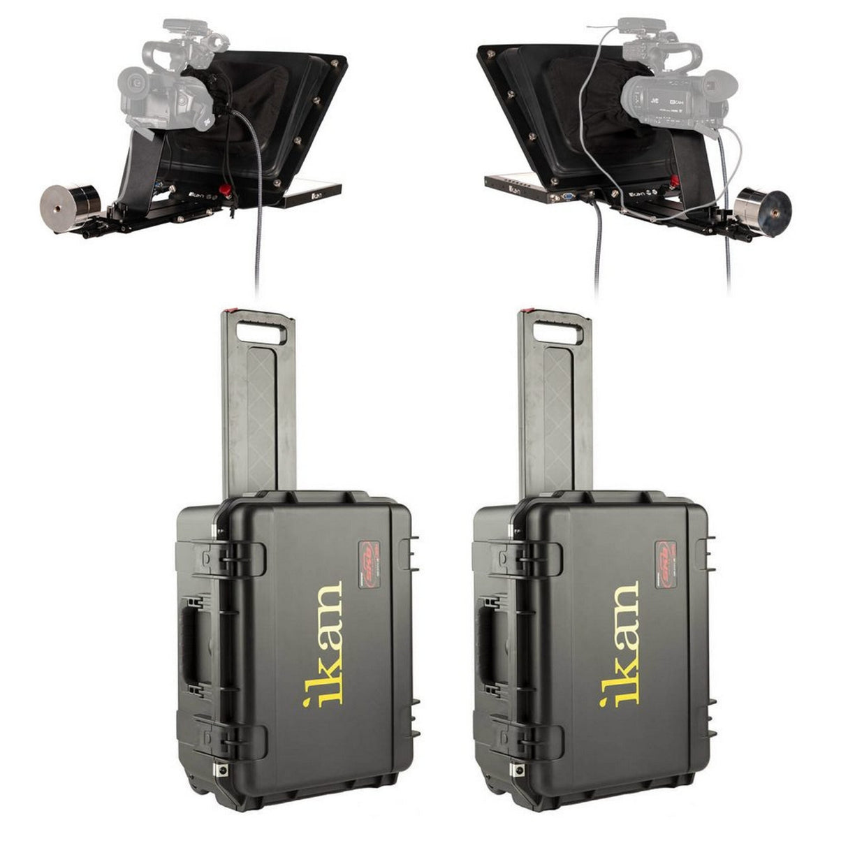 Ikan PT4700-P2P-TK P2P Interview System with 2 x 17-Inch Teleprompters and Hard Cases