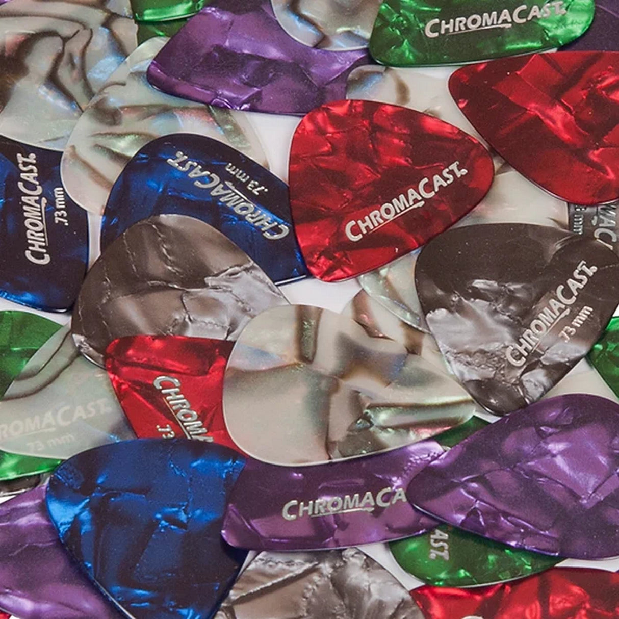 Chromacast Guitar Pick Sampler Pack Pearl Celluloid/Delrin/Assorted Colors/Gauges 12-Pieces - accessories